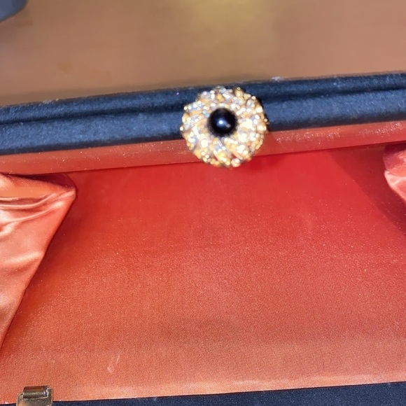 Vintage 50s After Five by L and M Lowy & Mund  Black $ Gold Chain Clutch Bag - Picture 7 of 7